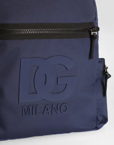 Dolce & Gabbana Logo-embossed Backpack In Blue
