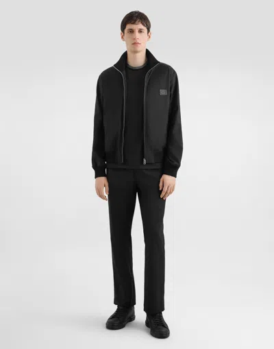Dolce & Gabbana Jacket With Logo Plaque In Black