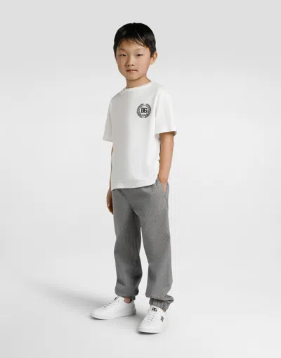 Dolce & Gabbana Pinstripe Trousers In Gray