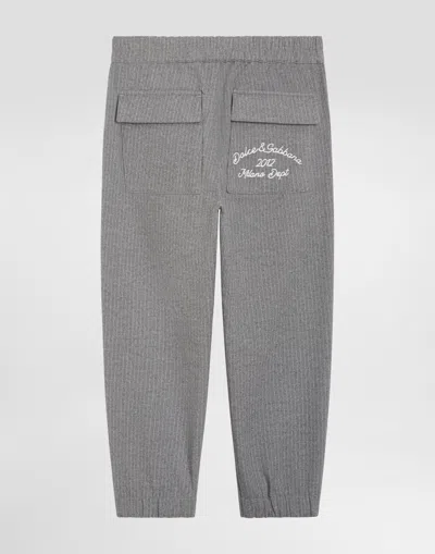 Dolce & Gabbana Pinstripe Trousers In Gray