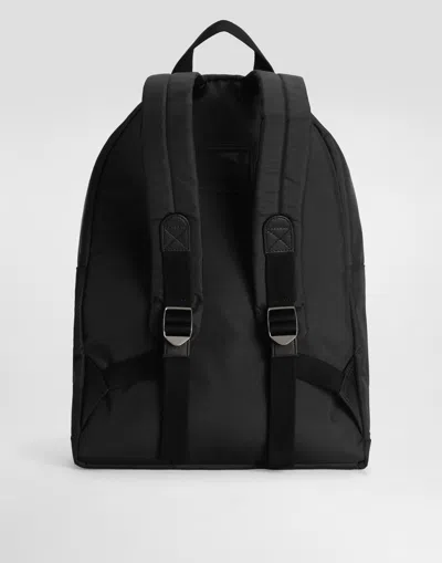Dolce & Gabbana Nylon Backpack With Dg Rubber Patch In Black