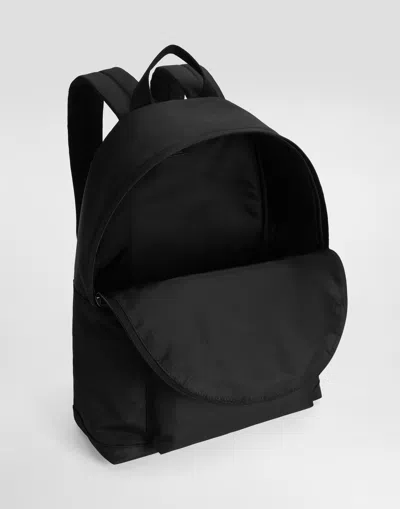 Dolce & Gabbana Nylon Backpack With Dg Rubber Patch In Black
