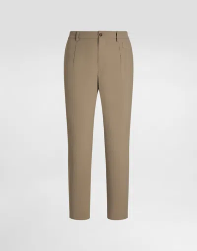 Dolce & Gabbana Trousers With Back Pockets And Belt Loops In Neutral