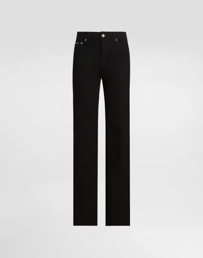 Dolce & Gabbana Denim 5-pocket Trousers In Black