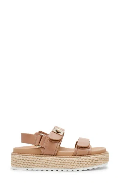 Steve Madden Bigmona Raffia Platform Sandal In Brown