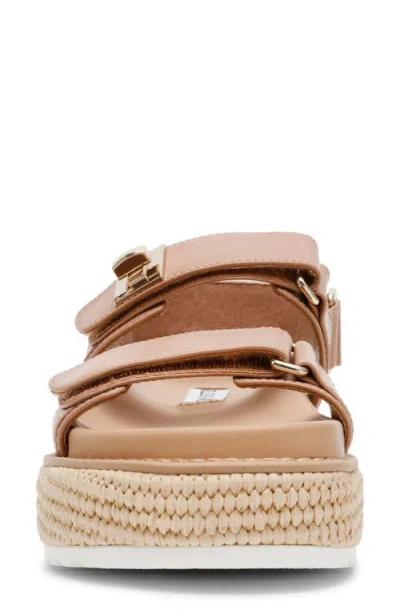 Steve Madden Bigmona Raffia Platform Sandal In Brown