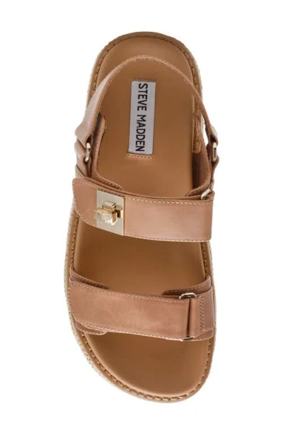 Steve Madden Bigmona Raffia Platform Sandal In Brown