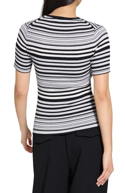 Theory Ribbed Short-sleeve Sweater In Regal Wool In Multi