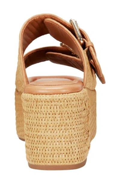 Marc Fisher Ltd Floral Dual-buckle Platform Sandals In Sand