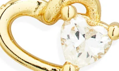 Argento Vivo Set Of 2 Cubic Zirconia Heart & Line Stud Earrings In Gold