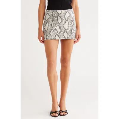 Rag & Bone Emerson Snakeskin Print Leather Skirt In Multi