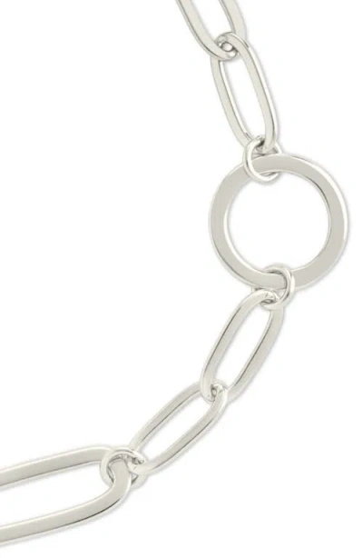 Sterling Forever Lyla Round & Oval Link Chain Bracelet In Metallic