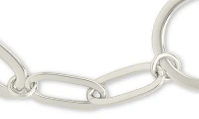 Sterling Forever Lyla Round & Oval Link Chain Bracelet In Metallic