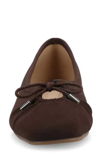 Journee Collection Journee Women's Callee Ballet Medium And Wide Width Dress Flats In Brown