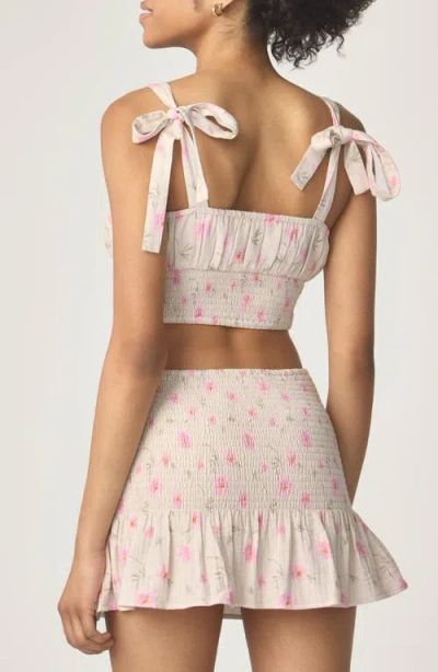 Florence By Mills Smocked Crop Camisole In Multi