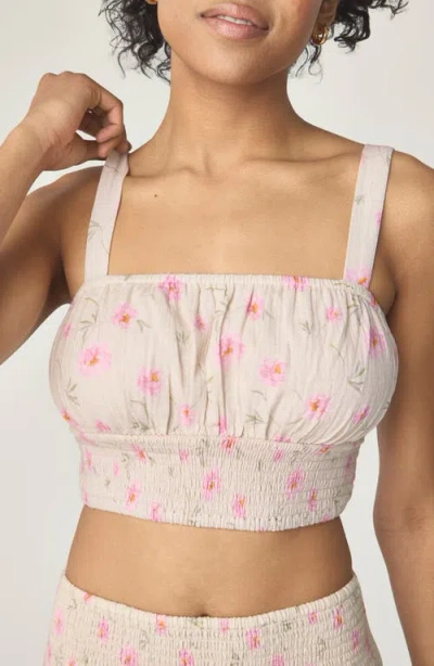 Florence By Mills Smocked Crop Camisole In Multi