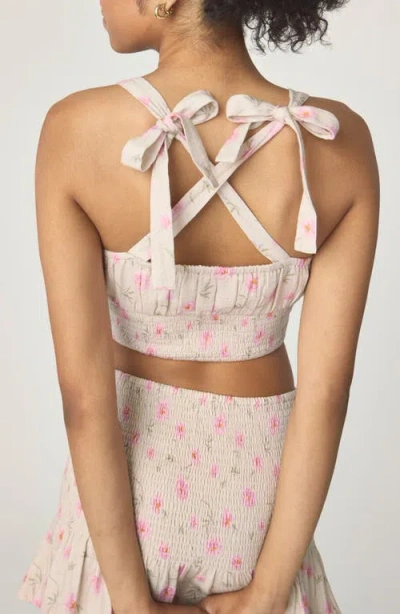 Florence By Mills Smocked Crop Camisole In Multi