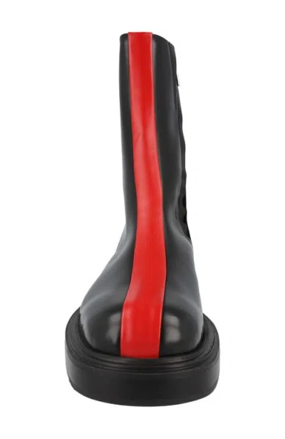 Ferragamo Florentia Contrasting Insert Ankle Boots In Black