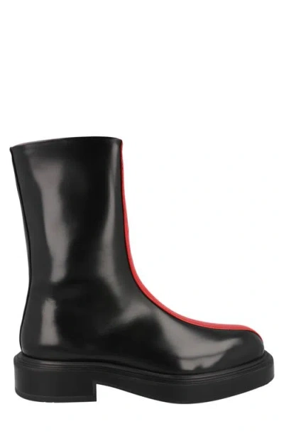 Ferragamo Florentia Contrasting Insert Ankle Boots In Black