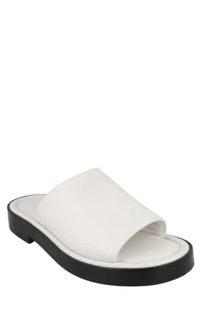 Ferragamo Giunone Leather Slides In White