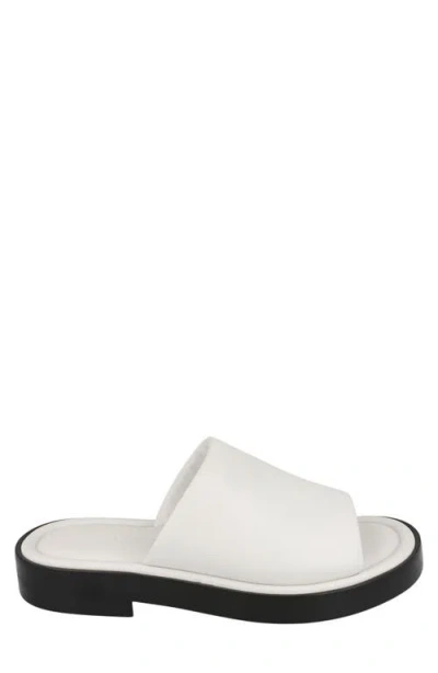 Ferragamo Giunone Leather Slides In White