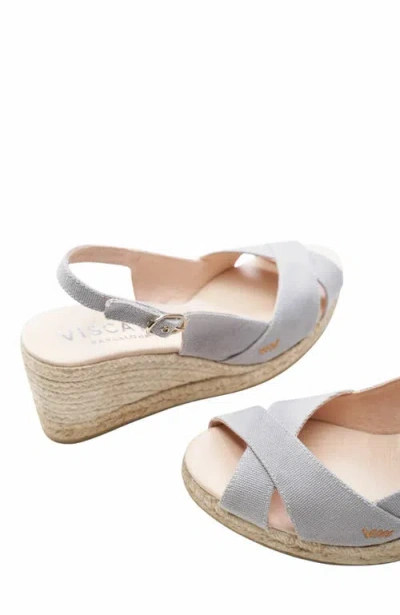 Viscata Llansa Canvas Espadrille Sandal Wedges In Gray