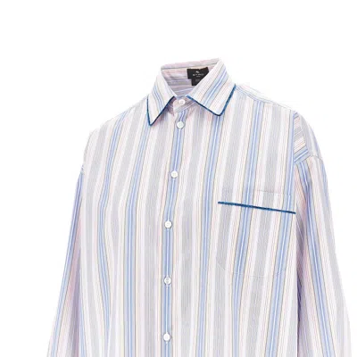 Etro Striped Cotton Shirt In Multi
