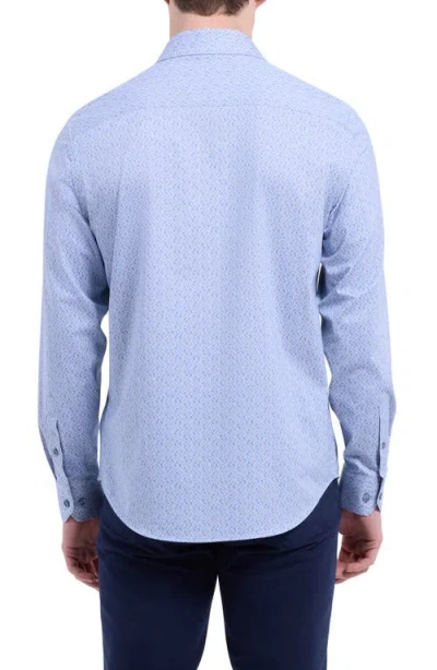 Bugatchi Jimmy Ooohcotton® Geo Print Button-up Shirt In Blue