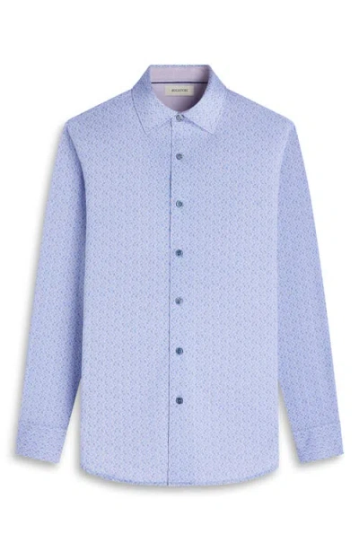 Bugatchi Jimmy Ooohcotton® Geo Print Button-up Shirt In Blue