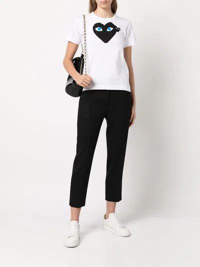 Comme Des Garçons Play Printed Heart Cotton T-shirt In White