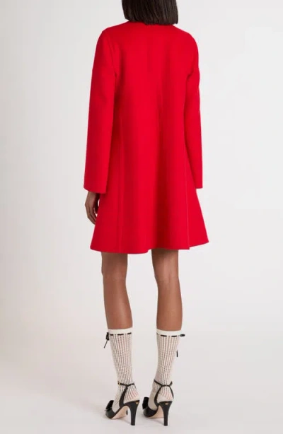 Valentino Wool And Cashmere Coat In Red