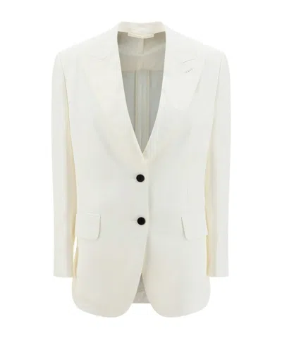 Tom Ford Single-breasted Blazer In White
