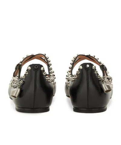 Bally Beliska Studded Leather Ballet Flats In Black