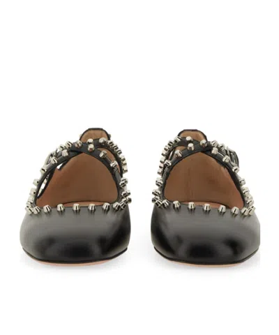 Bally Beliska Studded Leather Ballet Flats In Black