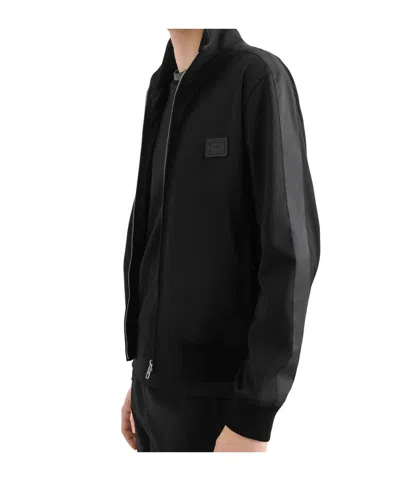 Dolce & Gabbana Jacket With Logo Plaque In Black