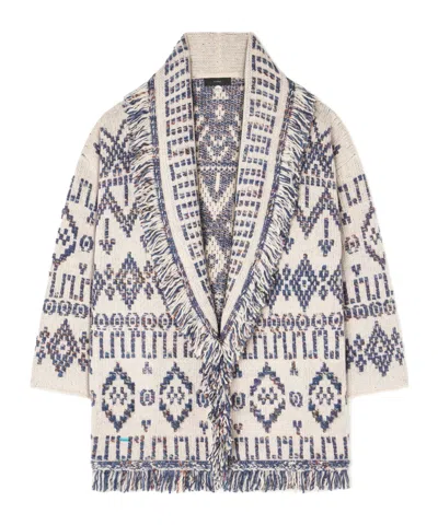 Alanui Grunge Beat Cardigan In Gray