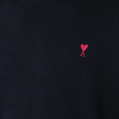 Ami Alexandre Mattiussi Ami Paris Ami De Coeur Midnight Blue Turtleneck In Black