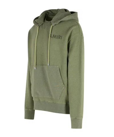 Amiri Cotton Sweatshirt Hooded Kangaroo Pocket In Green