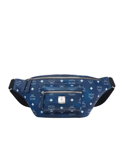 Mcm Belt Bags With Adjustable Strap And Front Pocket In Blue