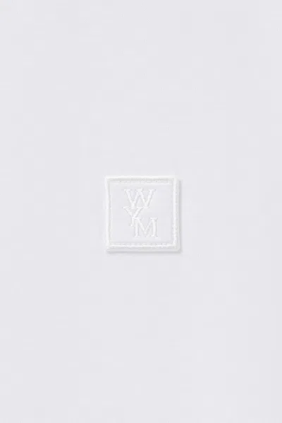 Wooyoungmi White Crewneck T-shirt With Logo Patch On The Front And Floral Motif On The Rear In Cotton Man In White