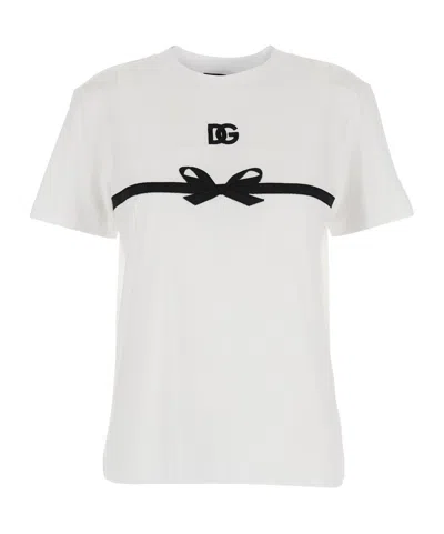 Dolce & Gabbana Jersey T-shirt With Embroidery In White