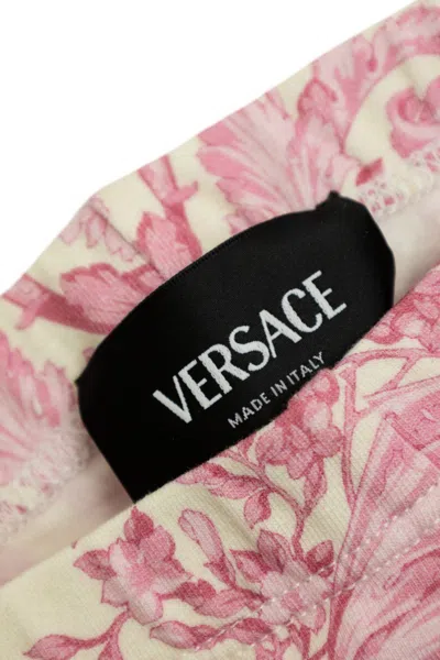 Versace Patterned Leggings In Pink