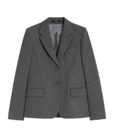 Weekend Max Mara Notched Button-fastening Jacket In Gray