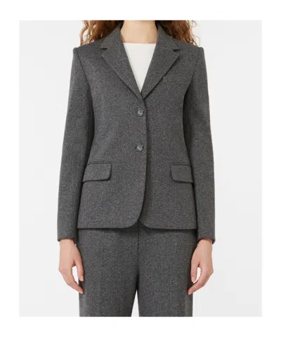 Weekend Max Mara Notched Button-fastening Jacket In Gray