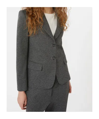 Weekend Max Mara Notched Button-fastening Jacket In Gray
