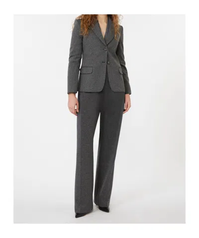 Weekend Max Mara Notched Button-fastening Jacket In Gray