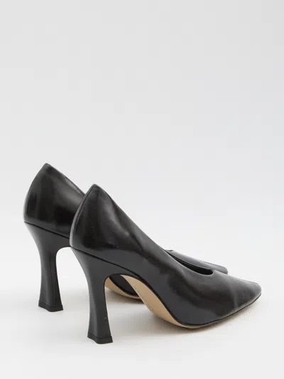 Bottega Veneta Scarpe Con Tacco Sofia In Pelle Verde Scuro Donna In Black