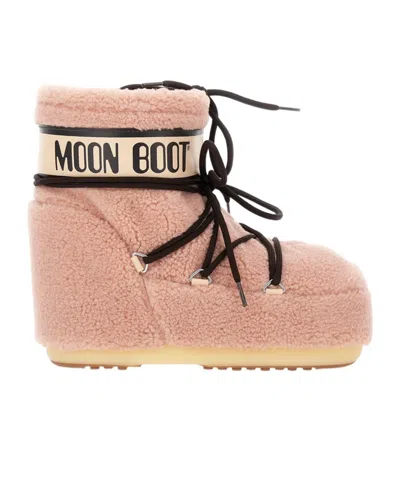 Moon Boot Icon Low Fleece Pink Snow Boot In Pink