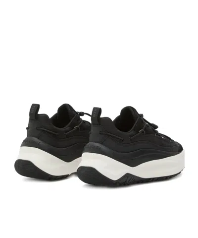 Moon Boot Fabric Sneakers With Chunky Sole And Pull Tab In Black