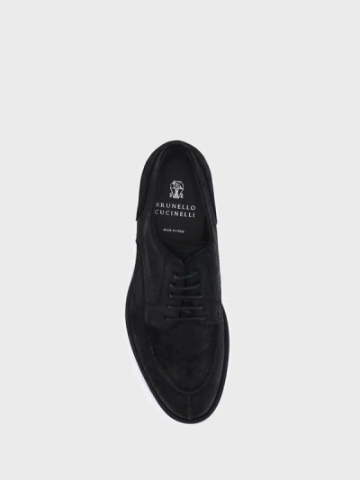 Brunello Cucinelli Clean Design Lace-up Shoes For Everyday Sophistication In Black